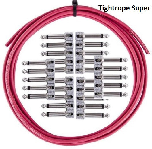 LAVA Cable RED Tightrope Solder-Free Pedal Board Super Kit (30 plugs and 30 ft of cable)