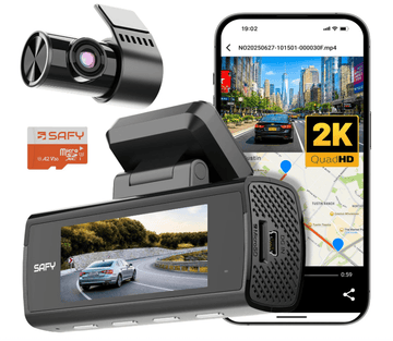 BlackVue SAFY8 2K QHD Dual Dash Cam front and rear cameras
