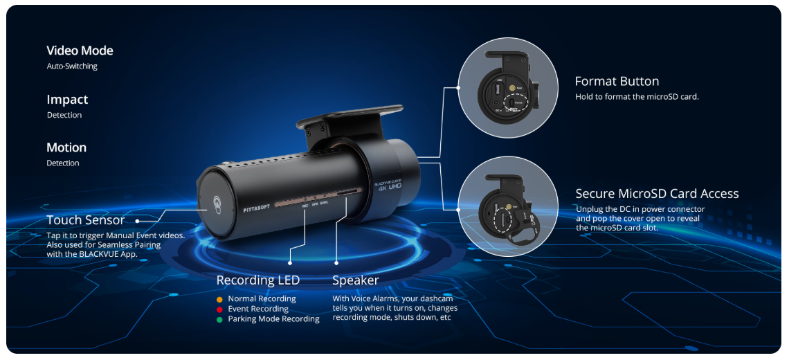 BlackVue DR970X-1CH Plus II Dash Cam – 4K UHD USB-C WiFi Cloud - Items