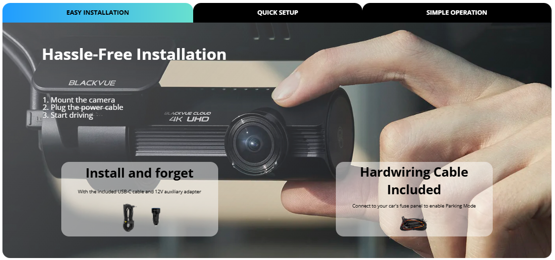 BlackVue DR970X-1CH Plus II Dash Cam – 4K UHD USB-C WiFi Cloud - Items