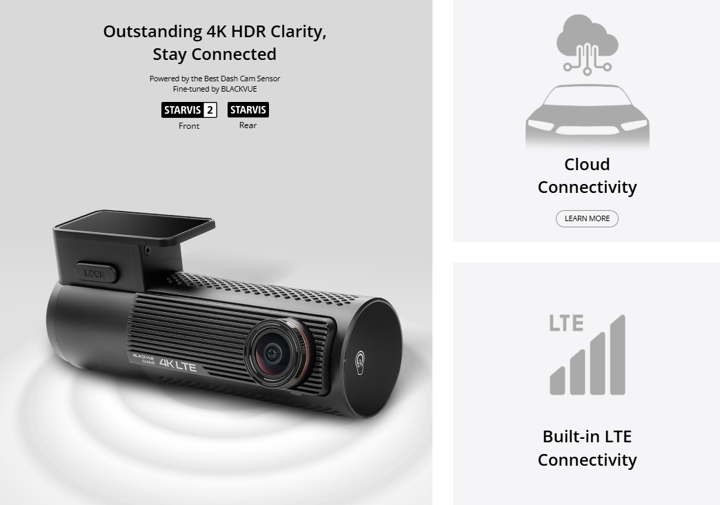 BlackVue DR970X-2CH LTE Plus II Dash Cam – 4K UHD Front + Full HD Rear, Built-in LTE - Items