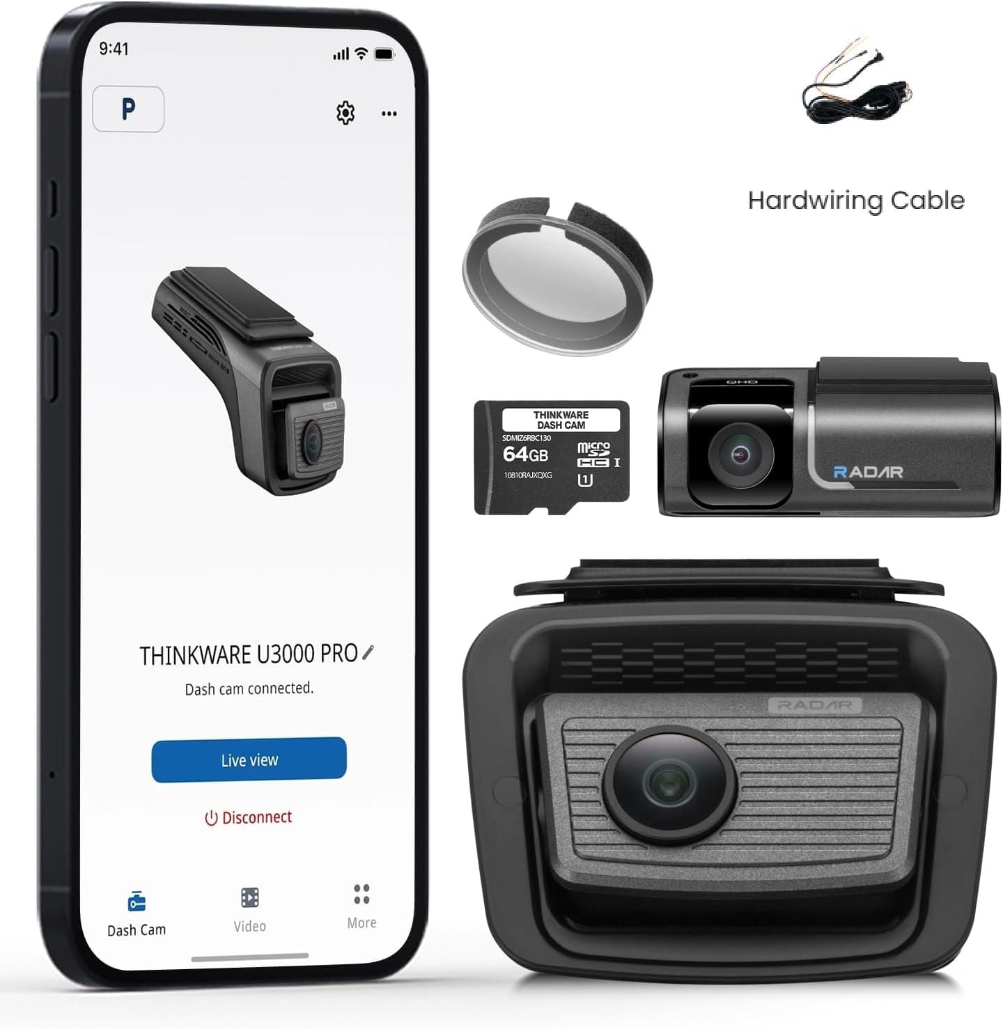 Thinkware U3000 Pro 4K dash cam, open box, inspected and tested.