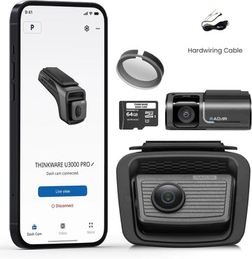 Thinkware U3000 Pro 4K front and rear dash cam.