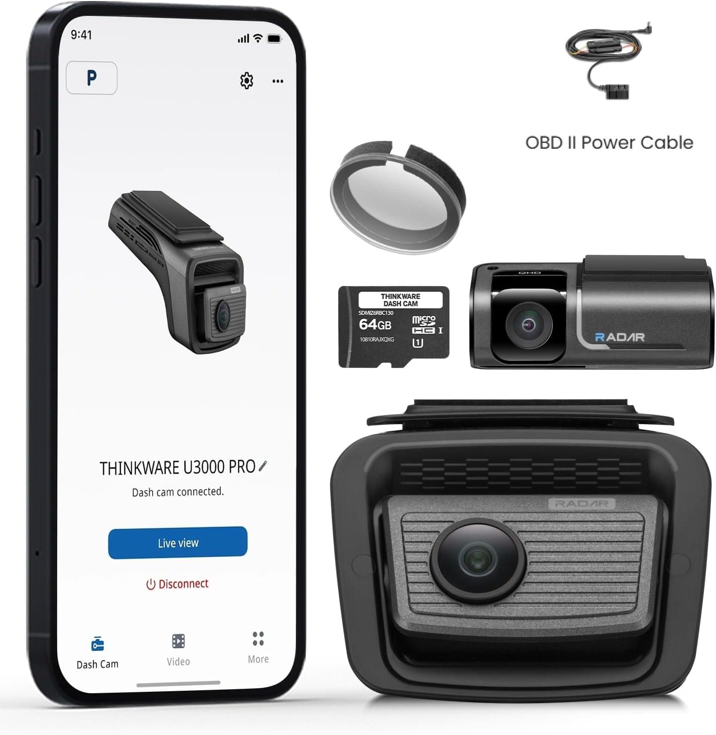 Thinkware U3000 Pro 4K dash cam, open box, inspected and tested.