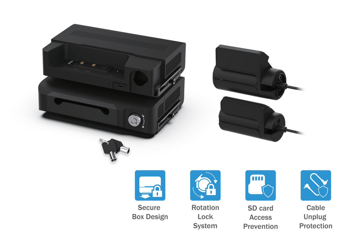 BlackVue DR970X Box-2CH Plus lockable Box unit with key and tamper-proof camera covers