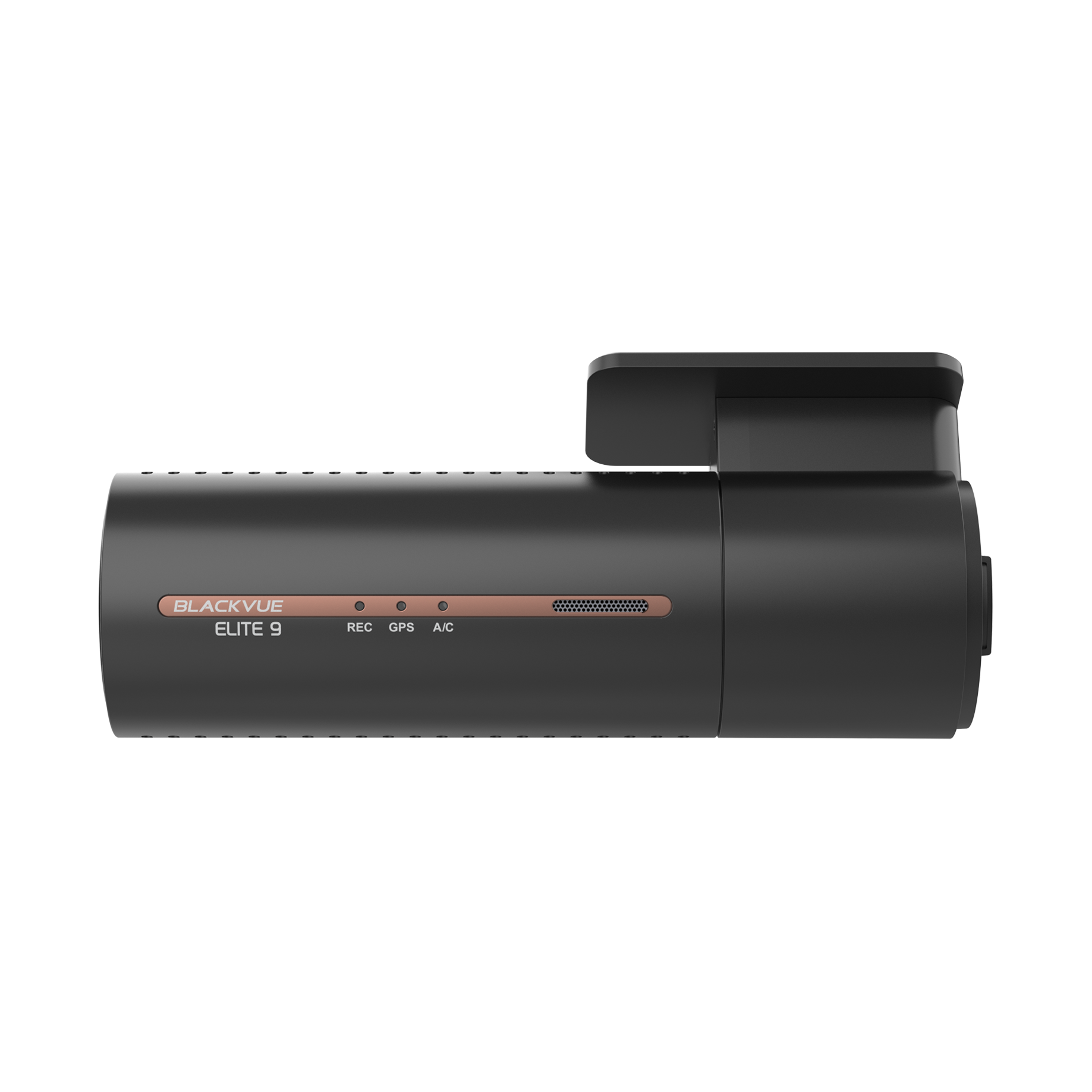 Blackvue dashcam mounted on car windshield providing high-definition video recording for enhanced driving security.