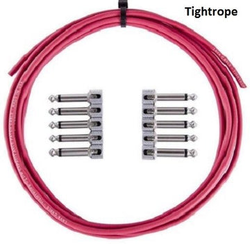LAVA Cable RED Tightrope Solder-Free Pedal Board Kit (10 Right angle plugs and 10 ft of cable)
