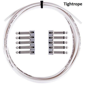 LAVA Cable WHITE Tightrope Solder-Free Pedal Board Kit (10 Right angle plugs and 10 ft of cable)