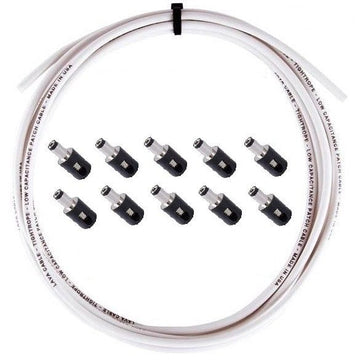 LAVA Cable WHITE Tightrope DC POWER Solderless Kit 10ft Cable and 10 DC Plugs