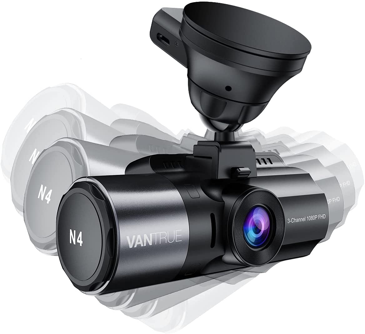 Vantrue N4 N2s X4s T3 Dash Cam GPS Receiver Module Type C USB Port Car Suction Cup Mount for Windows and Mac